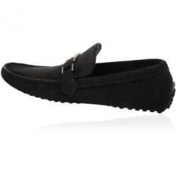 مملوكة مسبقًا Louis Vuitton Black Suede Hockenheim Loafers Size 43.5