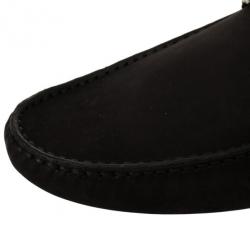 مملوكة مسبقًا Louis Vuitton Black Suede Hockenheim Loafers Size 43.5