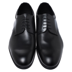 Pre Owned Louis Vuitton Black Leather Lace Up Derby Size 44