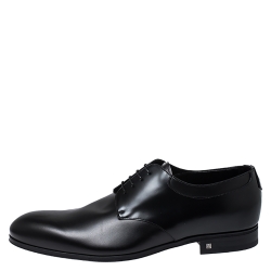 Pre Owned Louis Vuitton Black Leather Lace Up Derby Size 44