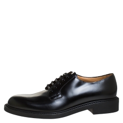 Pre Owned Louis Vuitton Black Leather Lace Up Derby Size 44