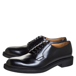 Pre Owned Louis Vuitton Black Leather Lace Up Derby Size 44