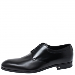 Pre Owned Louis Vuitton Black Leather Lace Up Derby Size 44