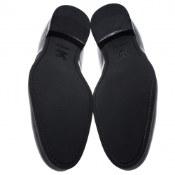 Pre Owned Louis Vuitton Black Leather Lace Up Derby Size 44