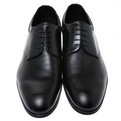 Pre Owned Louis Vuitton Black Leather Lace Up Derby Size 44