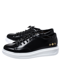 Pre Owned Louis Vuitton Black Leather Beverly Hills Low Top Sneakers Size 41