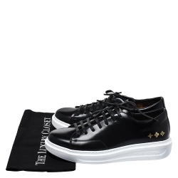Pre Owned Louis Vuitton Black Leather Beverly Hills Low Top Sneakers Size 41