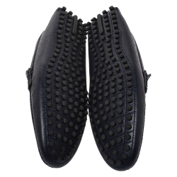 Pre Owned حذاء لوفرز لوي فيتون هوكينهيم جلد أزرق مقاس 44