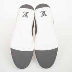 Pre Owned Louis Vuitton Grey Leather Slalom Sneakers Size 44