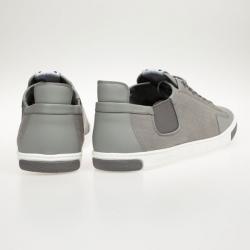Pre Owned Louis Vuitton Grey Leather Slalom Sneakers Size 44