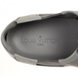Pre Owned Louis Vuitton Grey Leather Slalom Sneakers Size 44