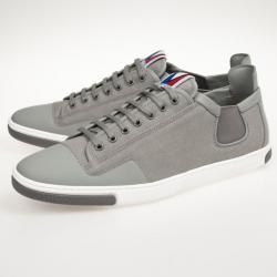 Pre Owned Louis Vuitton Grey Leather Slalom Sneakers Size 44