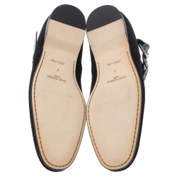 Pre Owned Louis Vuitton Black Suede and Leather Warren Ankle Boots Size 41