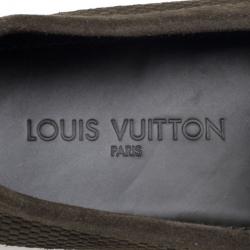 Pre Owned Louis Vuitton Petit Damier Monte Carlo Suede Loafers Size 43.5