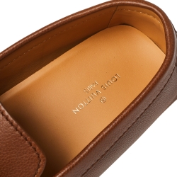 Pre Owned Louis Vuitton Brown Leather Monte Carlo Slip On Loafers Size 42.5