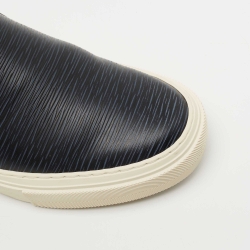 Louis Vuitton Navy Blue/Black Leather Slip On Sneakers Size 40
