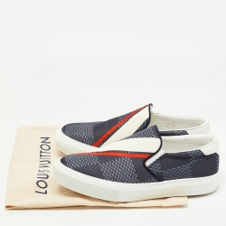 Pre Owned Louis Vuitton Grey Canvas and Leather Americas Cup Move Low Top Sneakers Size 40