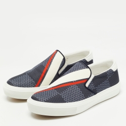 Pre Owned Louis Vuitton Grey Canvas and Leather Americas Cup Move Low Top Sneakers Size 40