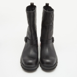 مملوكة مسبقًا Louis Vuitton Black Infini Empreinte Leather Midcalf Length Boots Size 43