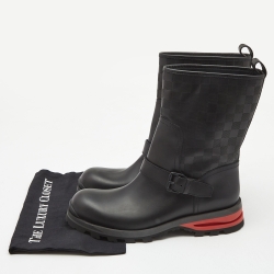 مملوكة مسبقًا Louis Vuitton Black Infini Empreinte Leather Midcalf Length Boots Size 43