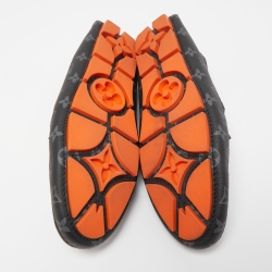 Pre Owned Louis Vuitton Two Tone Monogram Canvas Driver Loafers  Size 43