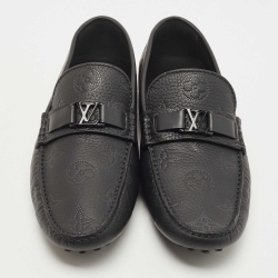 Pre Owned Louis Vuitton Black Leather Hockenheim Loafers Size 43