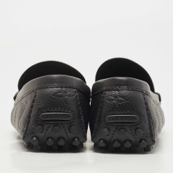 Pre Owned Louis Vuitton Black Leather Hockenheim Loafers Size 43