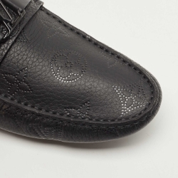 Pre Owned Louis Vuitton Black Leather Hockenheim Loafers Size 43