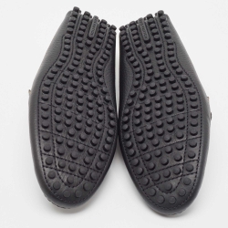 Louis Vuitton Black/Brown Monogram Canvas and Leather Slip On Loafers Size 40