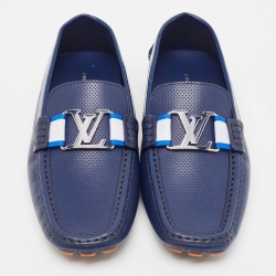 مملوكة مسبقًا Louis Vuitton Blue Leather Monte Carlo Loafers Size 41