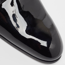 Pre Owned Louis Vuitton Black Petit Damier Fabric and Patent Leather Solferino Derby Size 41