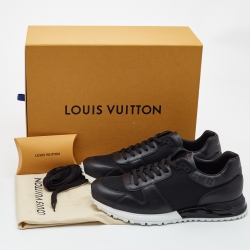 Louis Vuitton Black Leather and Mesh Run Away Sneakers Size 42