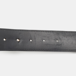 Louis Vuitton Black Monogram Canvas and Leather LV Initiales Reversible Belt 100CM