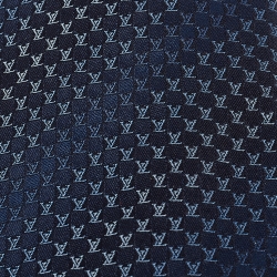 Louis Vuitton Navy Blue Monogram Silk Tie 