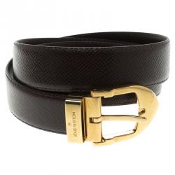 مملوكة مسبقًا حزام لوي فيتون كلاسيك جلد يوتاه عنابي 110 سم