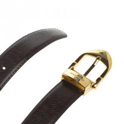 مملوكة مسبقًا حزام لوي فيتون كلاسيك جلد يوتاه عنابي 110 سم