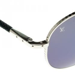 Pre Owned Louis Vuitton Blue/Silver Z0659U Damier Graphite Conspiration Pilote Aviators