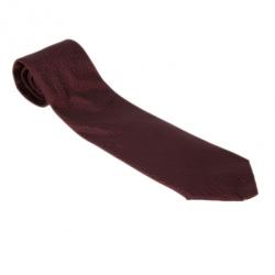 Pre Owned Louis Vuitton Maroon Silk Tie