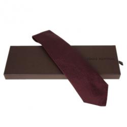 Pre Owned Louis Vuitton Maroon Silk Tie