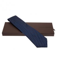 مملوكة مسبقًا Louis Vuitton Blue Patterned Silk Tie