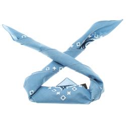 Louis Vuitton Blue Paisley Print Cotton On the Road Bandana Scarf