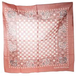 Louis Vuitton Brick Orange Paisley Print Cotton On the Road Bandana Scarf
