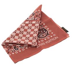 Louis Vuitton Brick Orange Paisley Print Cotton On the Road Bandana Scarf