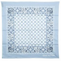 Louis Vuitton Blue Paisley Print Cotton On the Road Bandana Scarf