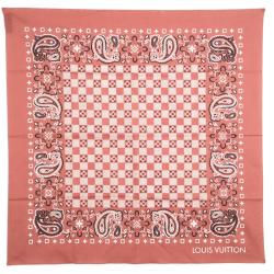 Louis Vuitton Brick Orange Paisley Print Cotton On the Road Bandana Scarf