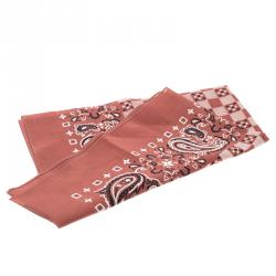 Louis Vuitton Brick Orange Paisley Print Cotton On the Road Bandana Scarf