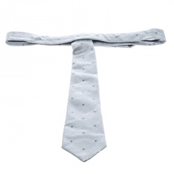 Pre Owned Louis Vuitton Grey Flower Dot Pattern Silk Jacquard Tie