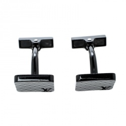 Louis Vuitton Champs Elysées Black Textured Cufflinks