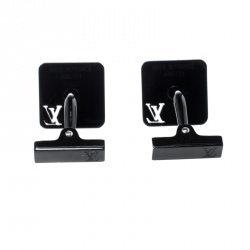 Louis Vuitton Champs Elysées Black Textured Cufflinks