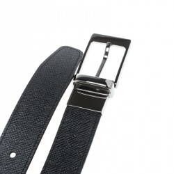 Pre Owned Louis Vuitton Black/Grey Taiga Leather Slender Reversible Belt 95cm